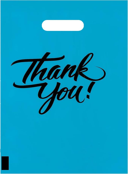 Infinite Pack Thank You Merchandise Bags, Die Cut Handles, Retail Shopping Bags for Boutique - Choose Color & Size