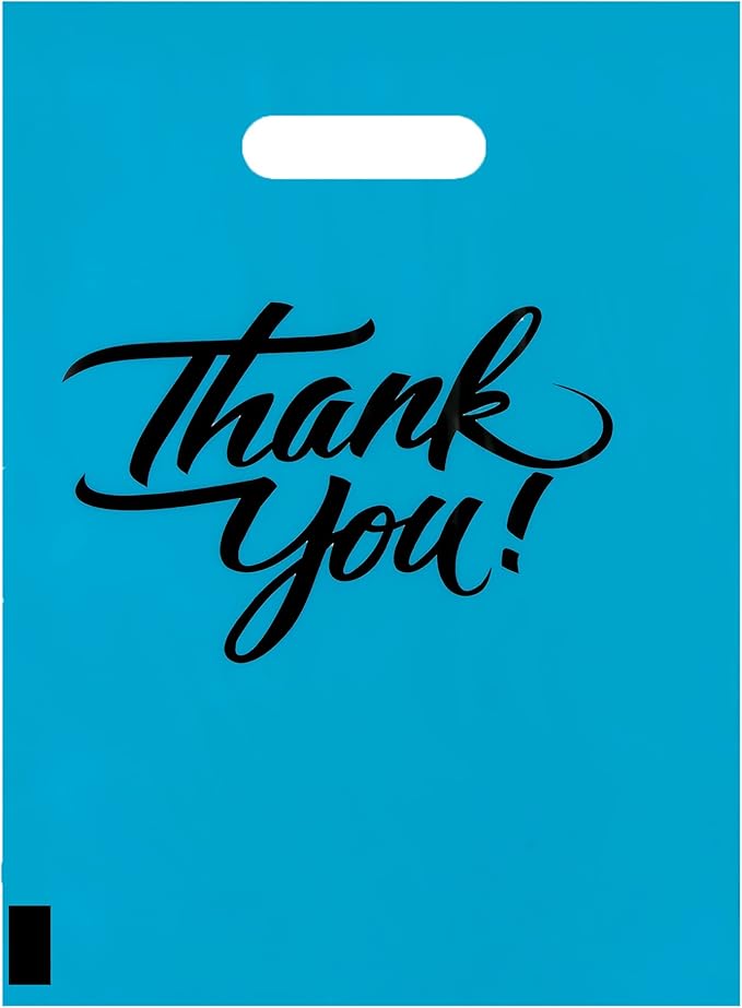 Infinite Pack Thank You Merchandise Bags, Die Cut Handles, Retail Shopping Bags for Boutique - Choose Color & Size