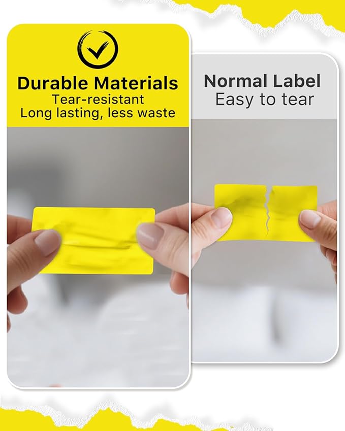 iEager 2.25x1.25 Inch Thermal Labels, Yellow Durable Thermal Printer Stickers, Self-Adhesive Rectangle Shipping Label Printer Sticker for Barcode, Name, Address, 1000 Labels/Roll