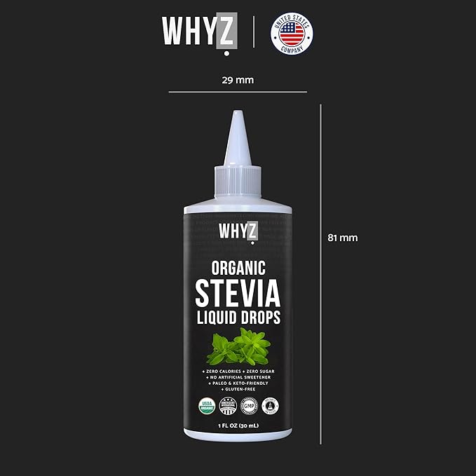 Organic Stevia Liquid Drops Zero Calorie Natural Sweetener for Coffee, Tea & Baking, Pure Stevia Extract, Keto Friendly, 1 fl oz, 228 Servings