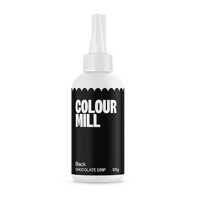 Colour Mill Chocolate Drip Easy-Melt Drizzle for Desserts, 125 Grams Black