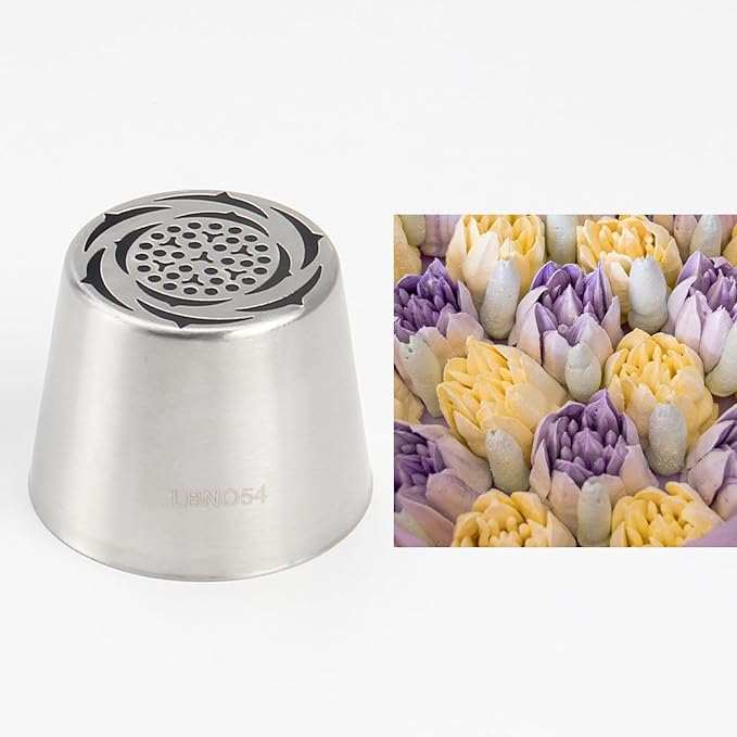 Extra Large Russian Piping Tips for Marshmallows Stainless Steel Flower Frosting Nozzles many styles Cake Decorating Baking tool for Buttercream, Cupcakes Cookies(SL54)