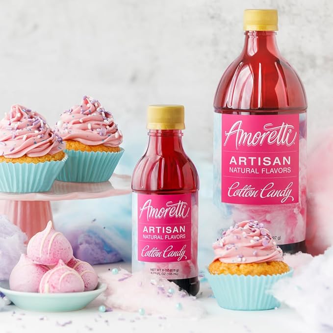Amoretti - Natural Cotton Candy Artisan Flavor Paste, 2.2 lbs, Perfect For Ice Cream, Beverages, Cakes, and more, Preservative Free, Vegan, Gluten Free, No Artificial Sweeteners, Highly Concentrated