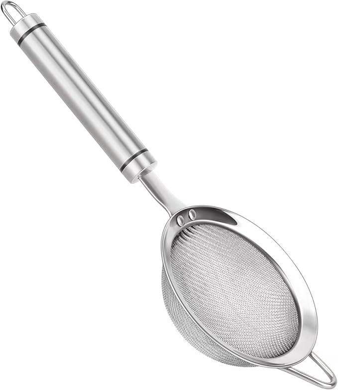 Flour Sifter Stainless Steel Round Sifter for Baking Cake Bread Colanders and Food Strainers
