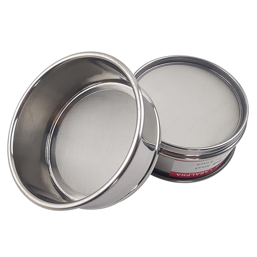 LABALPHA 1600 Mesh Lab Sieves, Test Sieve #1600 Mesh, 4'' Diameter, 304 Stainless Steel Wire Cloth (0.01mm)