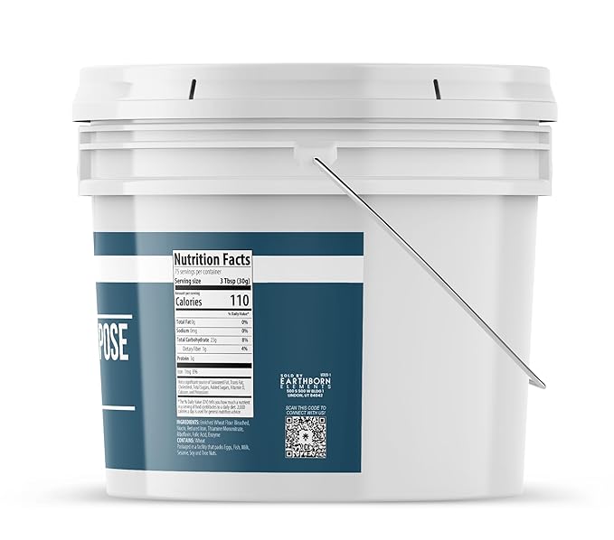 Earthborn Elements All Purpose Flour 1 Gallon Bucket, Kitchen Staple, Food Storage (80 Ounce)