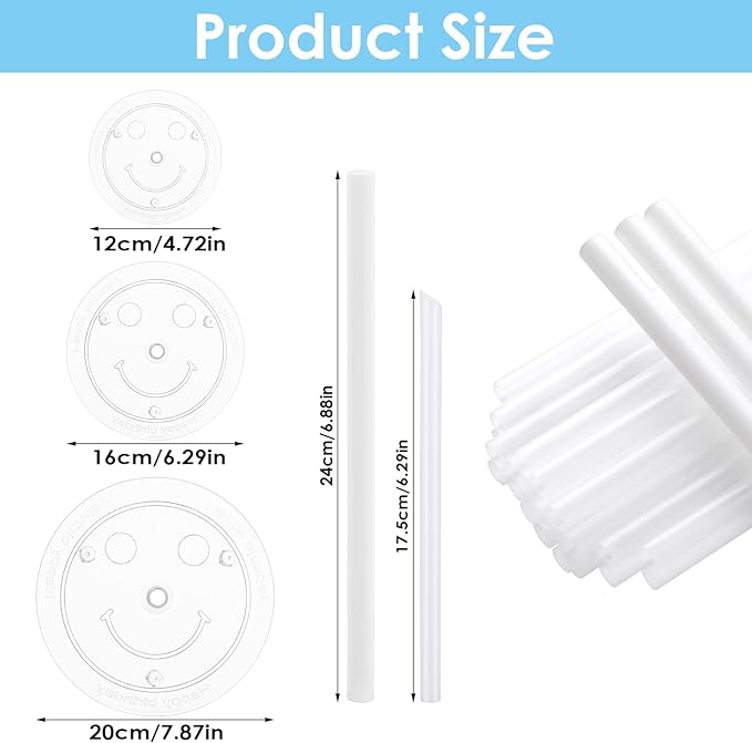 18 Pieces Cake Dowel Rods Set, 15 Pcs Cake Dowels Rods with 3 Pcs Cake Boards (6, 8,10 Inch) Cake Dowels for Tiered Cakes, Plastic Cake Support Rods for Wedding Cake Construction and Stacking