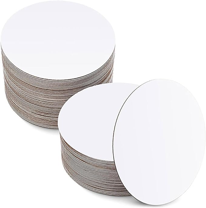 40pcs White Cake Boards 8 inch Round Disposable Cake Circle Plate Waterproof and Oil-Proof Cake Boards Sturdy Cake Trays for Cake DIY Bread Dessert and Crafts Display (8 Inch-Pack of 40)