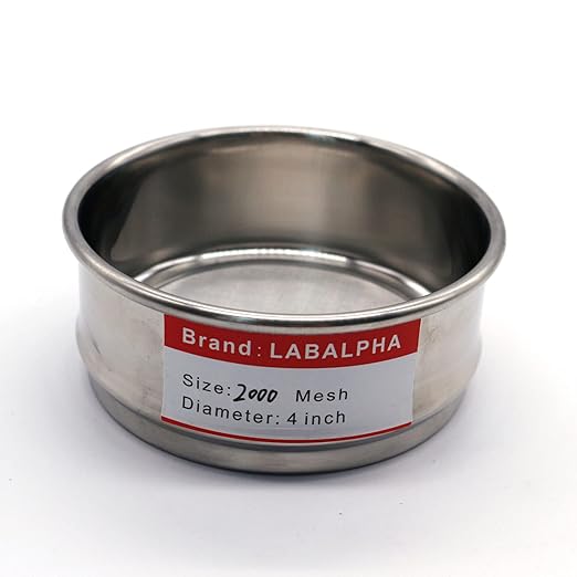LABALPHA 2300 Mesh Lab Sieves, Test Sieve #2300 Mesh, 4'' Diameter, 304 Stainless Steel Wire Cloth (0.005mm)