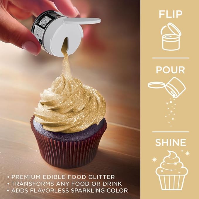 Bakell - Gold Tinker Dust (5g, 1x Jar) Edible Glitter for Food, Desserts, and Beverages!