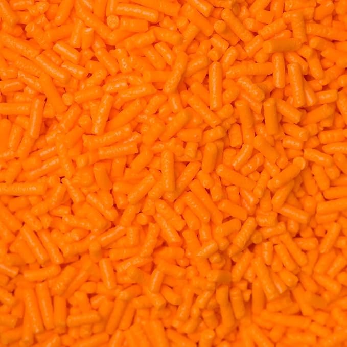 Sprinkles Edible Soft Jimmies Soft Sprinkles for Topping Ice Cream, Cookies, Cakes, Cupcakes, Dessert Decorating MADE IN USA 4 oz (ORANGE)