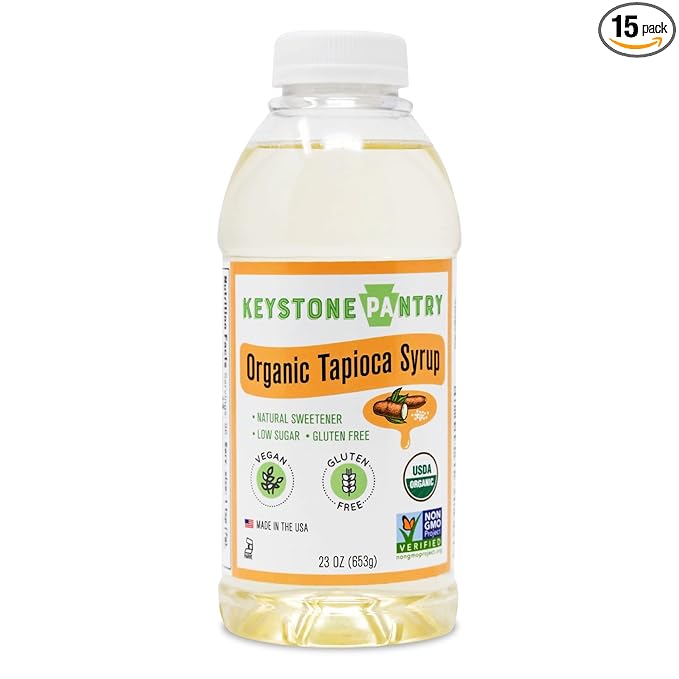 Keystone Pantry Organic Tapioca Syrup for Baking, Ice Cream, Fudge and More – Gluten-Free Vegan Sweetener – Corn Syrup and HFCS Alternative – 23 oz Bottle – 15 Pack