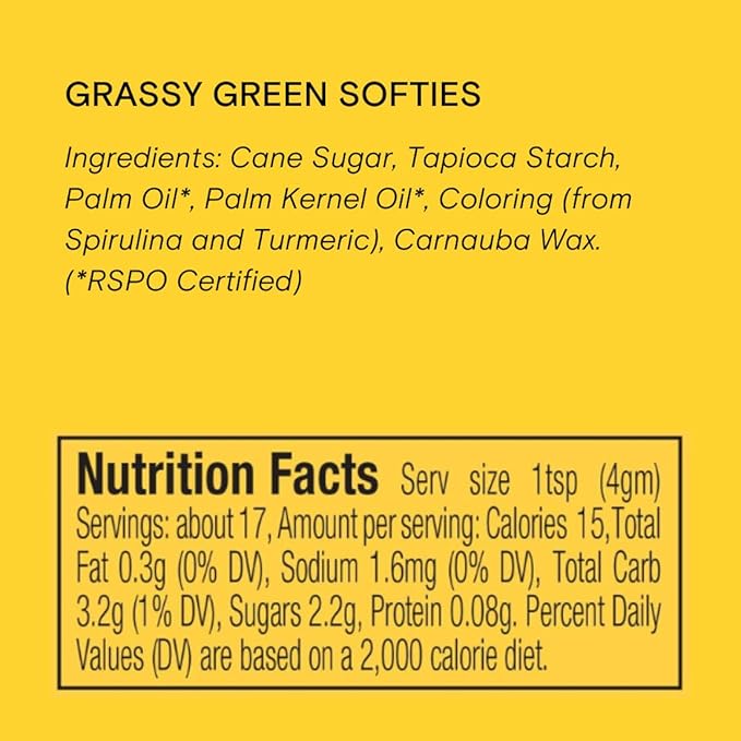 Supernatural Grassy Green Softies Natural Sprinkles, Dye-Free, Soy Free, Gluten Free, Vegan, Made in USA, 3oz