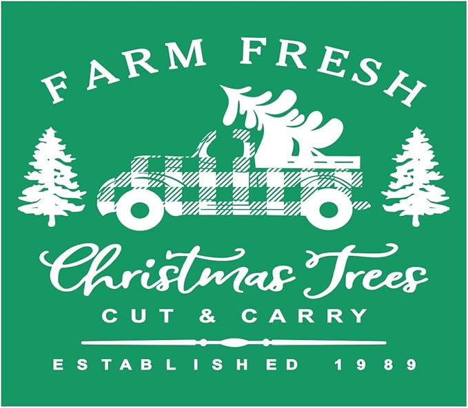 DGAGA Christmas Silk Screen Stencils Reusable Self Adhesive Christmas Tree Chalk Mesh Stencils Silkscreen Pattern Stencil for Winter Decoration, DIY Home and Wood Signs