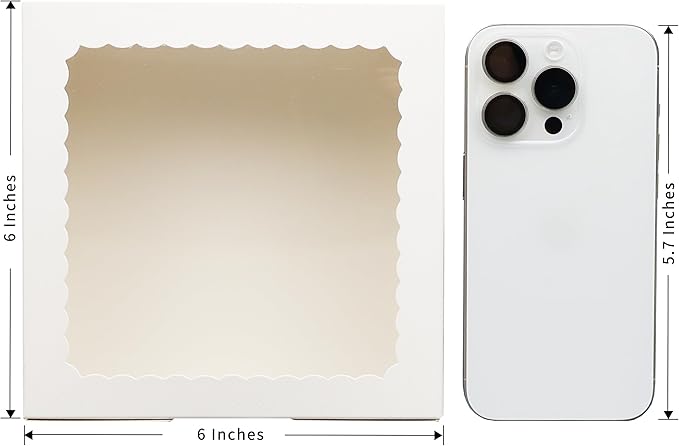 50pcs 6x6x3 Inch White Cupcake Boxes with Window - Ideal for Various Sweets and Desserts, Including Cookies, Macarons, Pastry, Donuts, Muffins, and Chocolate Covered Strawberries