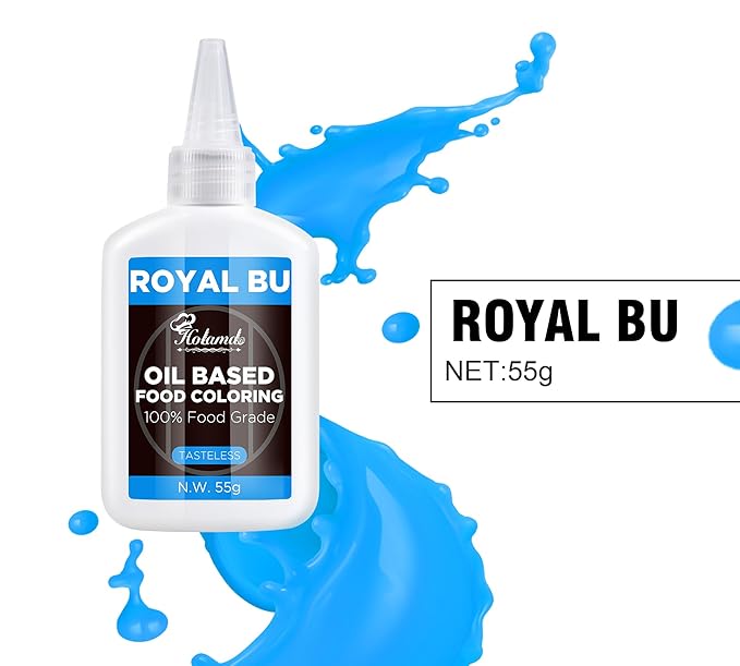 Oil Based Food Coloring Set, Royal Blue Oil Based Food Coloring for Chocolate, Food Grade Food Color Dye for Candy Melts, Baking, Icing, Frosting and Cake Decorating, Flavorless Vibrant - 55g/Bottle