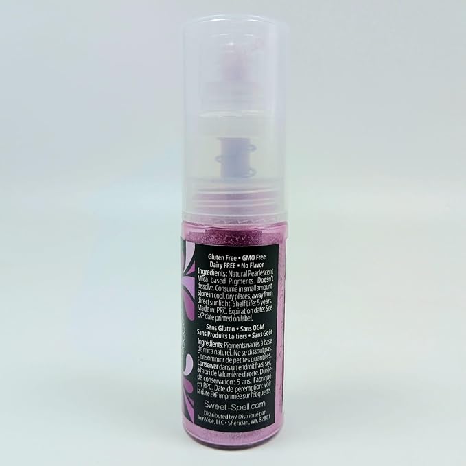 Sweet Spell Edible Cake Glitter Spray – Shimmering Magic for Cakes Decorating & Cocktails – 100% Edible, Food-Grade, Vegan, Gluten-Free (Purple)