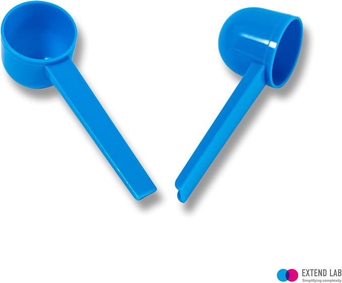 5g Plastic Measuring Spoons (10ml) – Pack of 5 Small Scoops for Protein Poweder, Creatine, Coffee, Lab, Baking, Laundry, Canisters, Dry Goods – 1 Teaspoon Measuring Spoons (tsp), Blue
