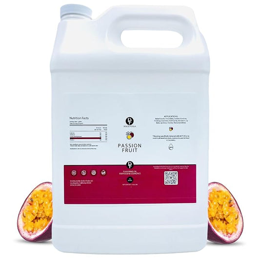 Dolce Flav Passion Fruit Extract - 1 Gallon Oil-Soluble Multipurpose Flavoring Ideal for Candy Making, Baking, Lip Balm, and Ice Cream - Perfect Kitchen Gift for Holidays
