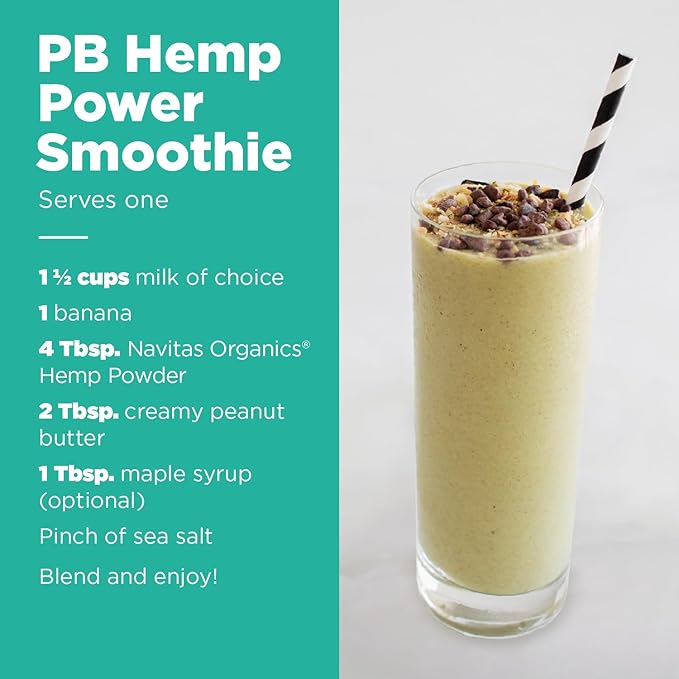 Navitas Organics Hemp Powder – Vegan Protein, Fiber & Minerals – For Smoothies, Oatmeal, Baking , Bars & More – Cold-pressed – USDA Organic, Non GMO, Kosher, Gluten Free (32oz. Bag, 30 Servings)