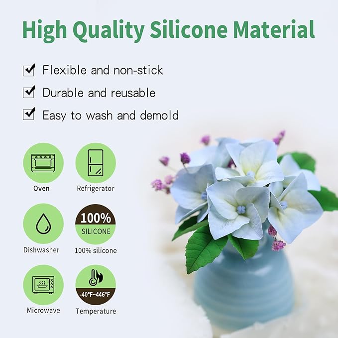 9Pcs Universal Flower Petal Fondant Molds, Veining Gum Paste Cutter Sugar Craft Tool for Cake Decoration