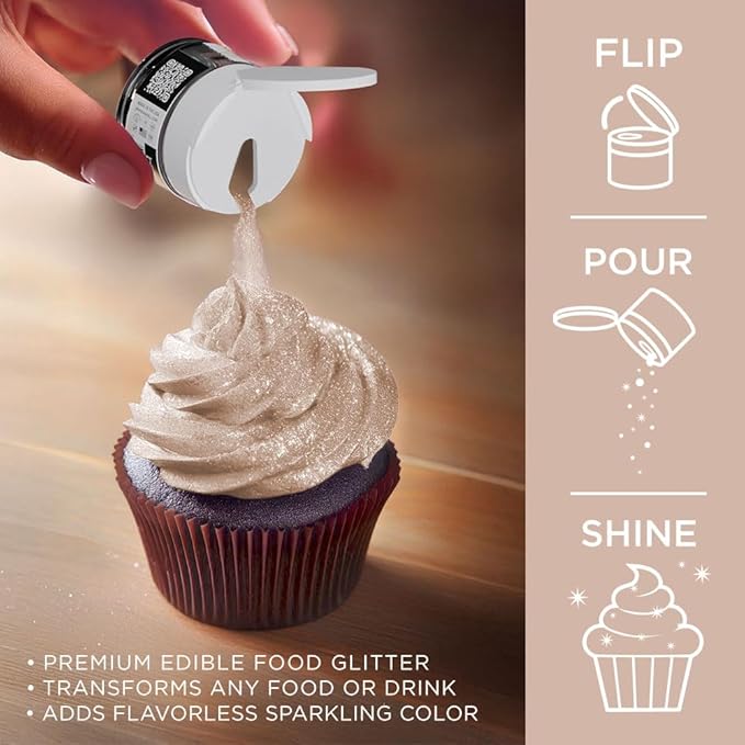 Bakell - Antique Rose Gold Tinker Dust (5g, 1x Jar) Edible Glitter for Food, Desserts, and Beverages!