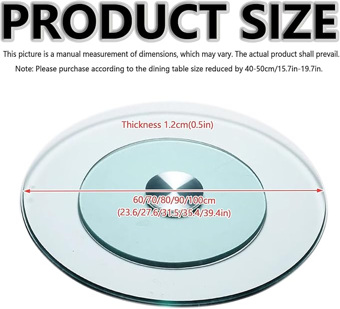 Commercial Restaurant Serving Lazy Susan Turntable, Glass Rotating Serving Tray for Dining Cake Table, Lazy Susan for Table top, Rotating Centerpiece Tray, for Home, Party, Hotel