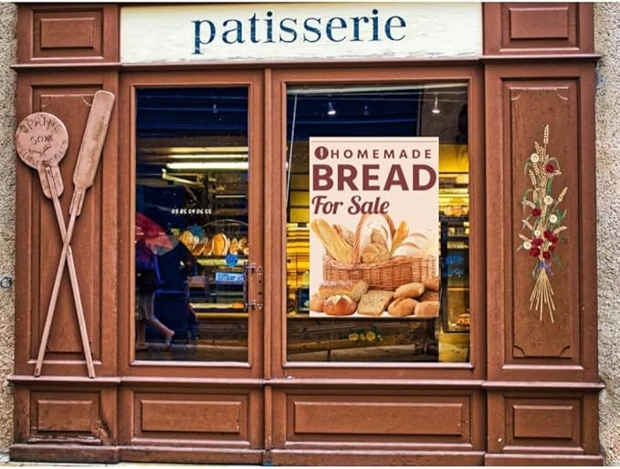 Homemade Bread For Sale | Full Color Window Display Signs | 18"W x 24"H