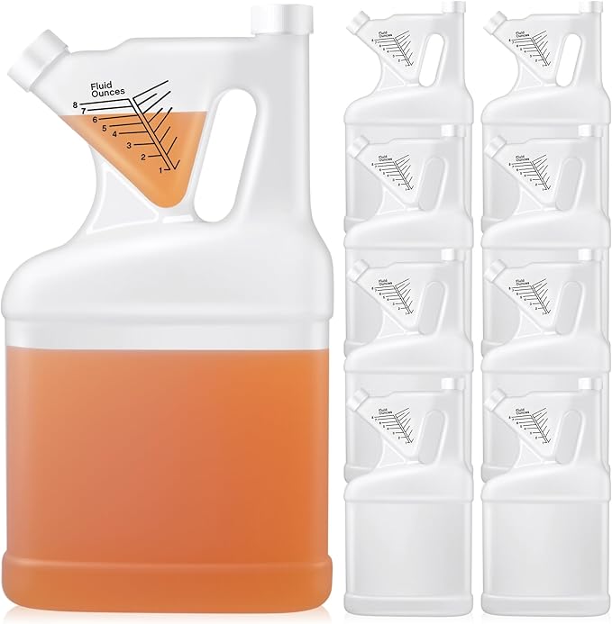 8 Pcs 128oz Measure Container and Pour Measuring Containers Plastic Measuring Bottle, 8oz Measure Capacity