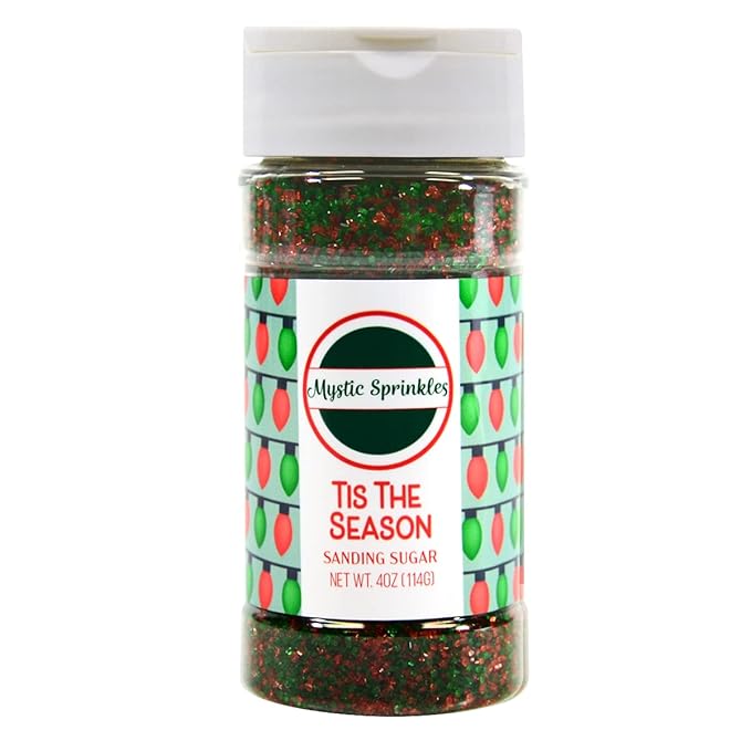 Mystic Sprinkles Christmas Holiday Sprinkle Mixes (Tis The Season Sanding Sugar 4oz)