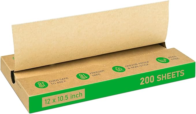 EcoDispose Precut POP UP Deli Paper Sheet Pack of 200, Interfolded Heavy Paper for Food Wrap and Serving (12" x 10-1/2", Kraft）