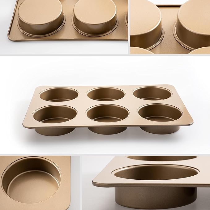Hamburger Bun Pan Deep Dish Cookie Pan, Nonstick Hamburger Bread Forms 4 Inch Cake Pan Mini Round Disc Pan for Baking Burger Buns English Muffin Whoopie Pies Muffin Top