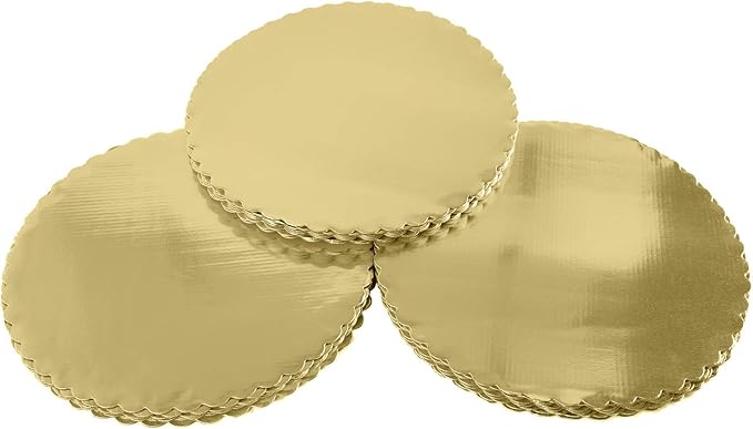 [15pcs] 12" Gold Cakeboard Round,Disposable Cake Circle Base Boards Cake Plate Round Coated Circle Cakeboard Base 12inch,Pack of 15