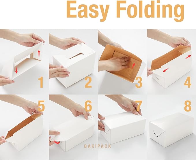 20 Rectangle Take Out Food Containers, 7x4x3 Inches, White Cardboard Lunch Boxes, Catering Boxes, Take Out Boxes-Fast Top, Paper Food To Go Boxes