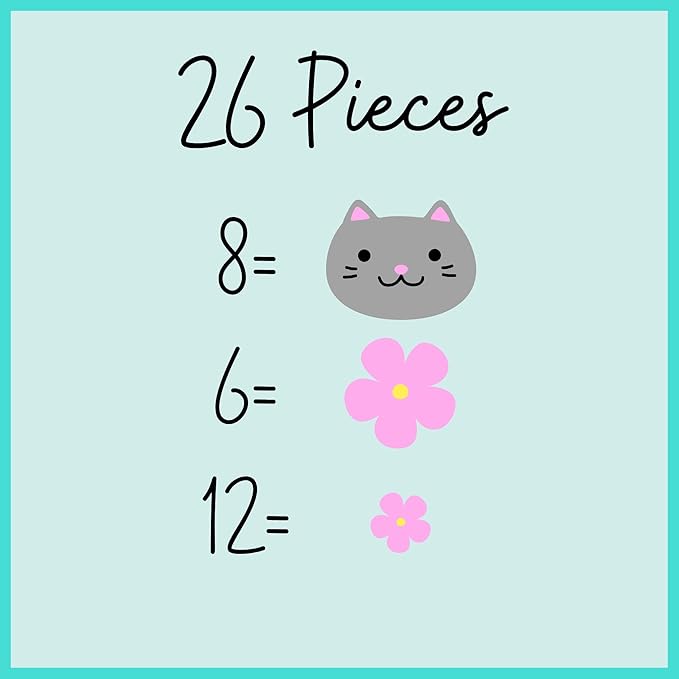 Icing Kittens & Blossoms | 26 Pieces | Sugar Decorations | Icing Cats | Mini Sugar Cats | Edible Sugar Kitties | Icing Flowers | Cat Sprinkles | Sprinkle Mix | Pink Flowers | Royal Icing Cats | Simply Sucré (78 Kittens & Blossoms)