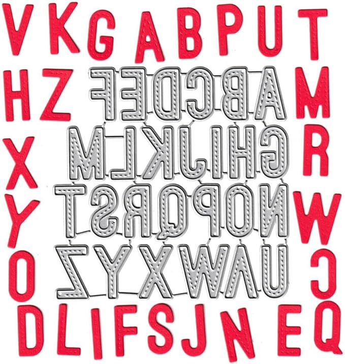 26 Uppercase Alphabet Cutting Dies, 26 Capital Letters Die Cuts Metal Embossing Stencils Template Mould for Card Scrapbooking and DIY Craft Album Paper Card Decor