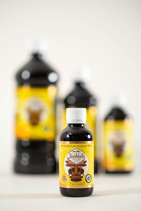 Suchiate Pure Vanilla | Mexican Vanilla for Baking and Desserts | Made with Real Vanilla Bean | Vainilla Mexicana Buena 4.15oz (125 ml)