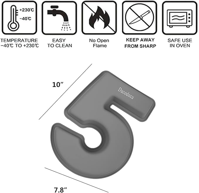 Ducodocu Silicone Number Cake Pan Large 3D Number Cake Mold Baking Forms Novel Cake Tins DIY Baking Mold for 15/51th Birthday Wedding Anniversary 10 inch Number of 1&5, 2 Pack
