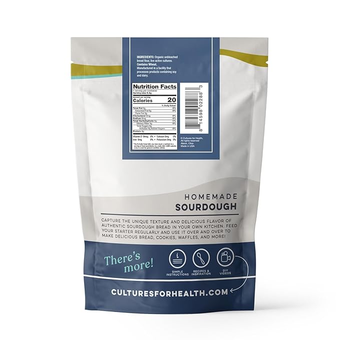 Artisan Sourdough Starter Culture | Dehydrated Starter for Bread Baking | Unbleached Rye Flour | Perfect for Beginners and Experienced Bakers | Gluten Sourdough Culture | Cultures for Health