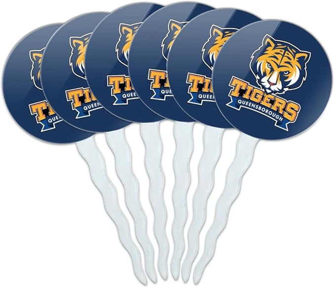 Queensborough Community College Primary Logo Cupcake Picks Toppers Decoration Set of 6