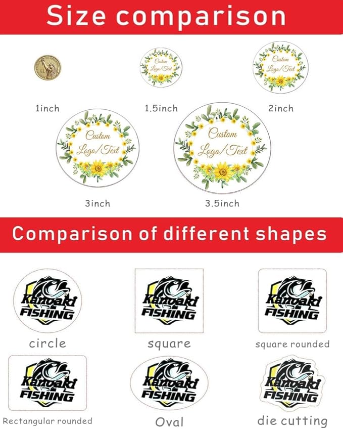 Custom Stickers for Weddings, Birthdays & Businesses - Personalized Labels with Your Logo - Waterproof, Fade and Heat Resistant - Pack of 100-1000 (Custom Image, 3.5 Inch)