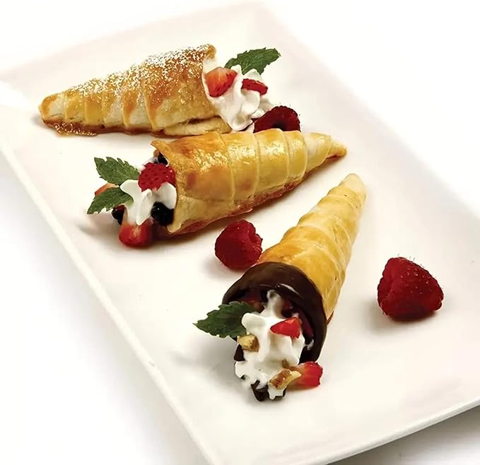 33 Pcs Stainless Steel Cannoli Tubes Kits, 5 Inch Cone Molds for Cream Horn, Danish Pastry, Lady Lock Form