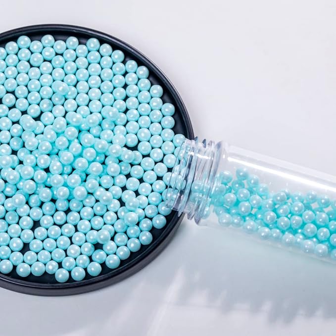Light Blue Sprinkles Edible Pearls,Cake Sprinkles 130g 4.6OZ,Cookie Sprinkles,Sugar Pearl, Edible Candy Pearls for Cake Cupcake Decorationg (7mm-lightblue)