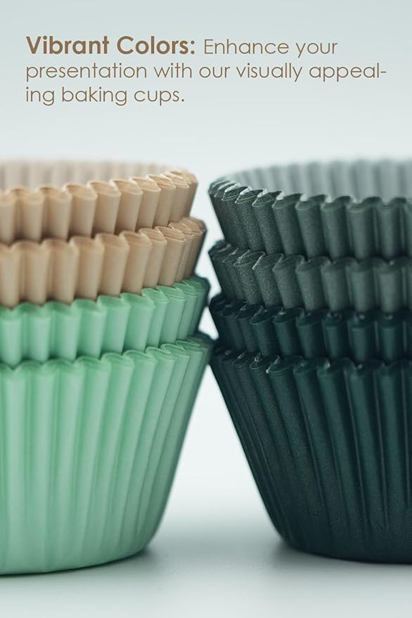 Cupcake Liners 200 Pcs Muffin Liners Standard Cupcake Wrappers, CupCake Liners, Food Grade Cupcake Liners, Greaseproof Parchment Muffin Liners Calyx Series