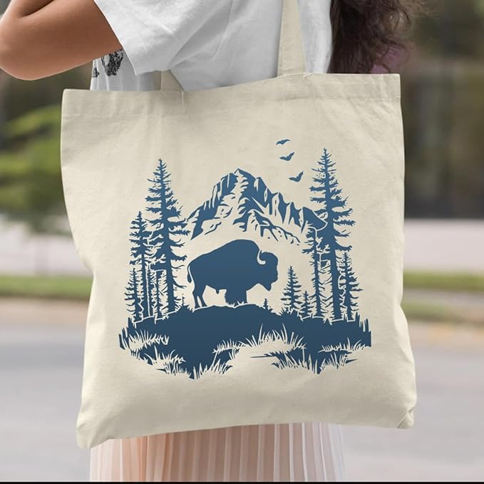 Animal Wood Burning Stencils for Painting 12” Bison Stencil Wildlife Stencils for Crafts T-Shirt Fabric Wood DIY Decor