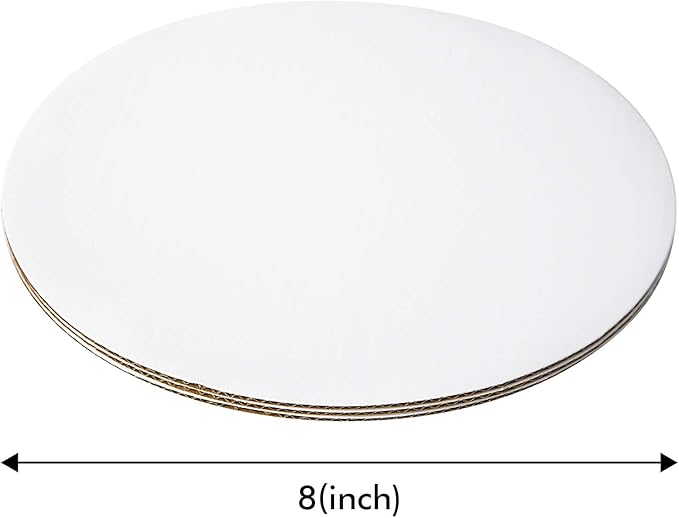 [25pcs] 8" White Cakeboard Round,Small Disposable Cake Circle Base Boards Cake Plate Platter 8 inch,25 of Pack (White, 8inch)