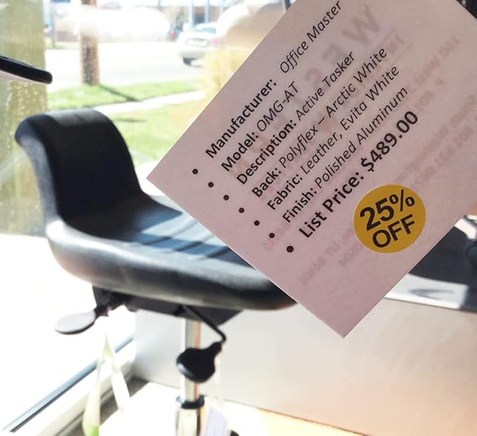 InStockLabels 25% Yellow Stickers for Retail, 500 Labels per Roll, 3/4" Round – Stickers for Promotion & Inventory Event, Easy Peel Tags, Semi-Gloss Adhesive, Apparel-Safe, Residue-Free