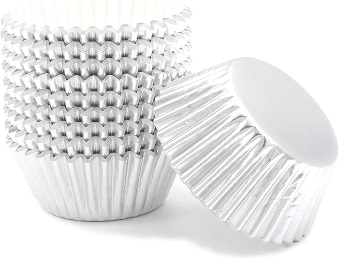 Standard Silver Foil Cupcake Liners Muffin Baking Cups for Party and More, 200-Count