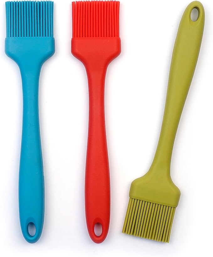 RSVP International Silicone Basting Brush, Red, 8.75" | Gently Spreads Butter, Sauces, Marinades, & More | Dishwasher Safe & Heat Resistant | BBQ Grill, Baking, Preparing Meats