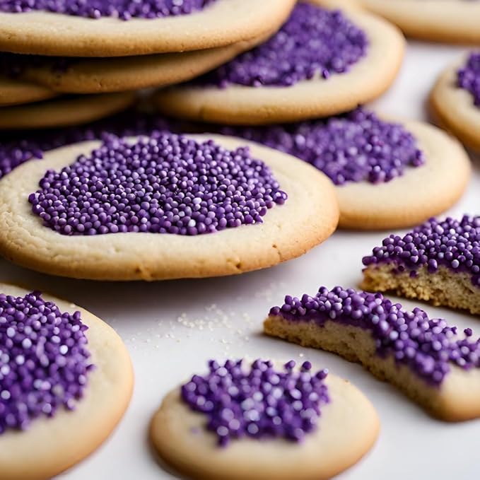 GranAroma Purple Nonpareils, 1 lb, Decorative Sprinkles, Cakes & Cookies, Bakery Staple